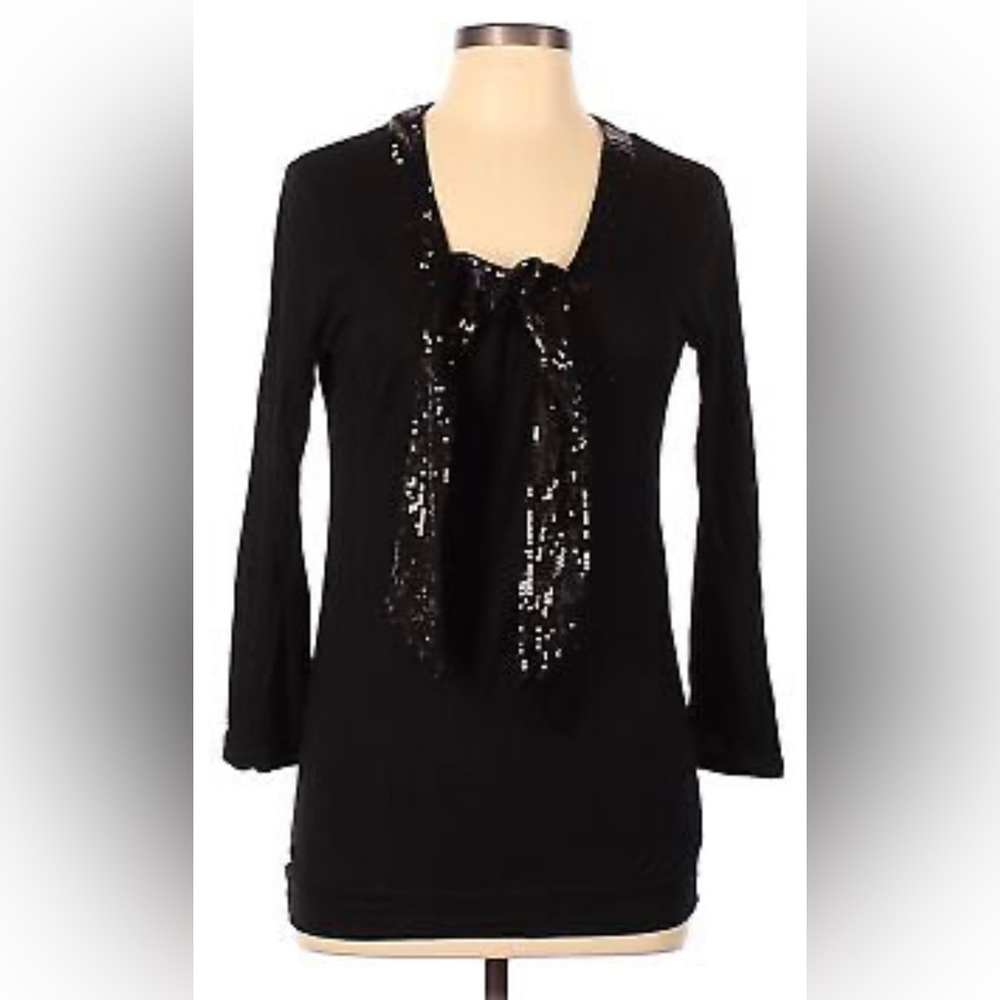 Costa Blanca Women Black Long Sleeve Top